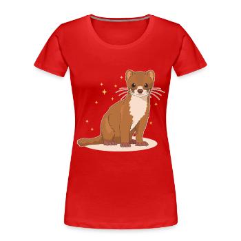Belette petite belette souris belette cadeau - T-shirt bio Premium Femme - rouge - Devant - Mia (176cm)