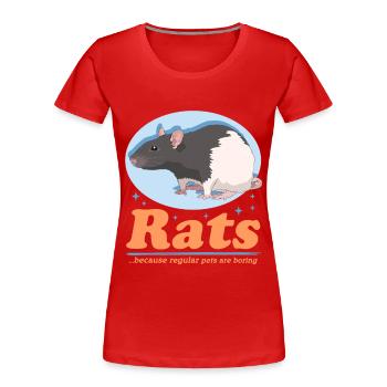 Ratten Rattenbesitzer Ratte Geschenk - Frauen Premium Bio T-Shirt - Rot - Vorne - Mia (176cm)