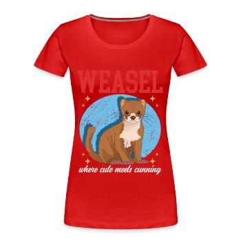 Souris Belette Belette Hermännchen Cadeau - T-shirt bio Premium Femme - rouge - Devant - Mia (176cm)