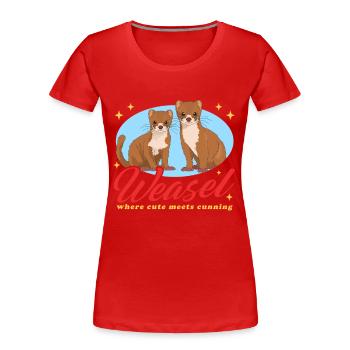 Souris Belette Belette Belette Naine Cadeau - T-shirt bio Premium Femme - rouge - Devant - Mia (176cm)