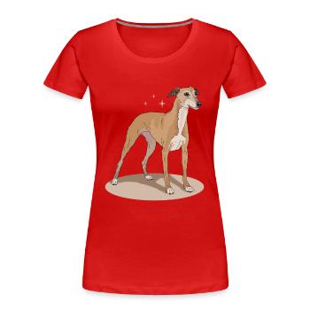 Whippet Englischer Windhund Geschenke - Frauen Premium Bio T-Shirt - Rot - Vorne - Mia (176cm)
