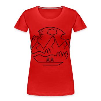 Berge - Frauen Premium Bio T-Shirt - Rot - Vorne - Mia (176cm)