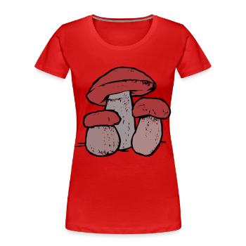 Famille Champignon Forêt Habitant Nature Ecologie Forêt - T-shirt bio Premium Femme - rouge - Devant - Mia (176cm)