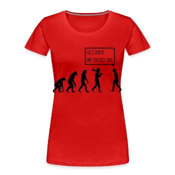 évolution - T-shirt bio Premium Femme - rouge - Devant - Mia (176cm)