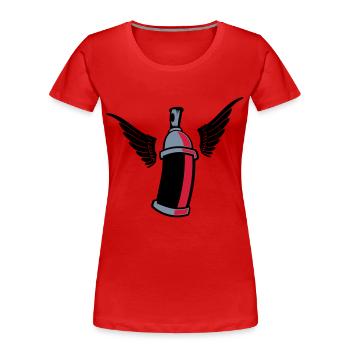 flying_graffiti_can_3c - T-shirt bio Premium Femme - rouge - Devant - Mia (176cm)