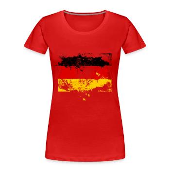 Deutschland Flagge Fahne Grunge Graffiti Stil - Frauen Premium Bio T-Shirt - Rot - Vorne - Mia (176cm)