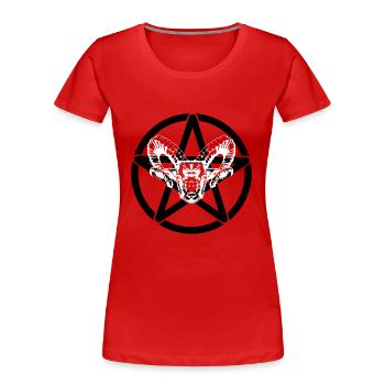 Satan devil pentagram Antichrist demon evil death - Women's Premium Organic T-Shirt - red - Front - Mia (176cm)