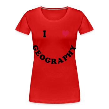 geography - Women's Premium Organic T-Shirt - red - Front - Mia (176cm)