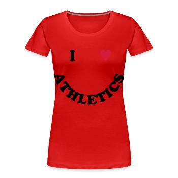 Athletics - Women's Premium Organic T-Shirt - red - Front - Mia (176cm)