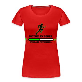FOOTING EN COURS WOMAN - T-shirt bio Premium Femme - rouge - Devant - Mia (176cm)