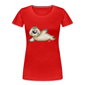 Robbert, der kleine Heuler - Frauen Premium Bio T-Shirt - Rot - Vorne - Mia (176cm)