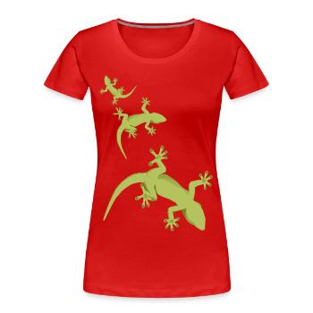 echsen - Frauen Premium Bio T-Shirt - Rot - Vorne - Mia (176cm)