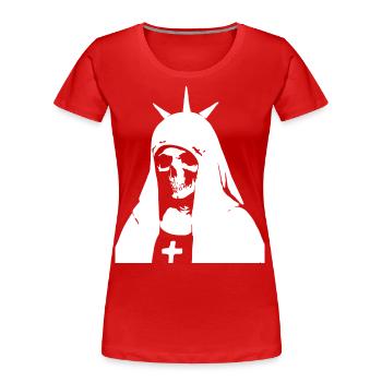 Übernatürliche Eleganz in Horror Nonne, Satanic und - Frauen Premium Bio T-Shirt - Rot - Vorne - Mia (176cm)