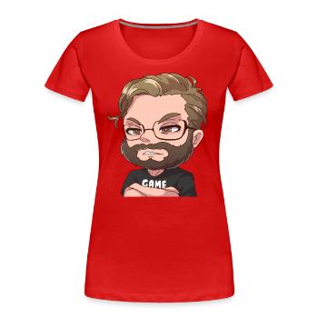 Manny agacé - T-shirt bio Premium Femme - rouge - Devant - Mia (176cm)