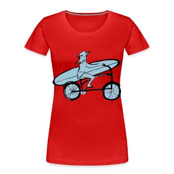 surfeuse - T-shirt bio Premium Femme - rouge - Devant - Mia (176cm)