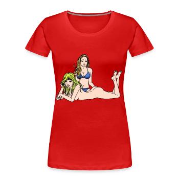 Sexy Girls Erotik nackte Frau Bikini Fantasy - Frauen Premium Bio T-Shirt - Rot - Vorne - Mia (176cm)