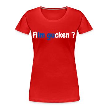 Film gucken? Bunte Kino-Typo Kollektion - Frauen Premium Bio T-Shirt - Rot - Vorne - Mia (176cm)