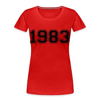 1983 - Frauen Premium Bio T-Shirt - Rot - Vorne - Mia (176cm)
