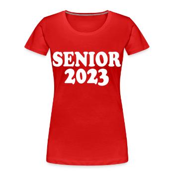 Senior 2023 - Frauen Premium Bio T-Shirt - Rot - Vorne - Mia (176cm)