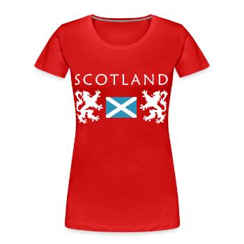 Drapeau de l'ecosse - T-shirt bio Premium Femme - rouge - Devant - Mia (176cm)