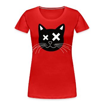 crazy cat - Women's Premium Organic T-Shirt - red - Front - Mia (176cm)
