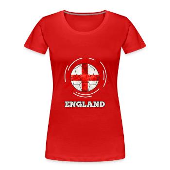 Drapeau du pays de football de l'Angleterre - T-shirt bio Premium Femme - rouge - Devant - Mia (176cm)