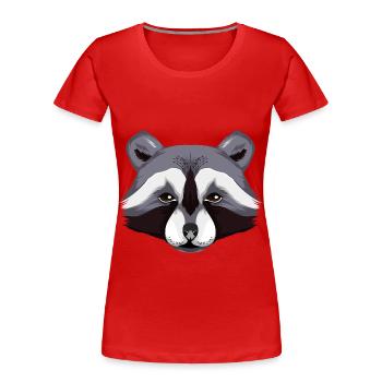 Waschbär - Frauen Premium Bio T-Shirt - Rot - Vorne - Mia (176cm)