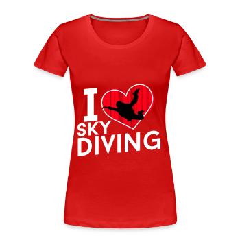 I love Sky Diving - Frauen Premium Bio T-Shirt - Rot - Vorne - Mia (176cm)