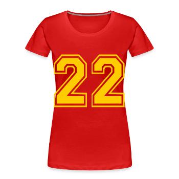 22 - T-shirt bio Premium Femme - rouge - Devant - Mia (176cm)
