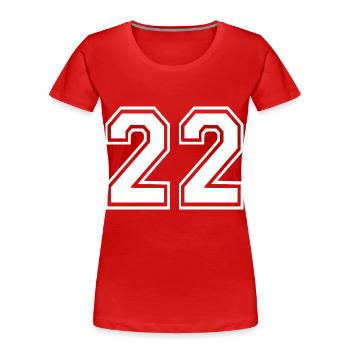 22 - T-shirt bio Premium Femme - rouge - Devant - Mia (176cm)