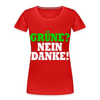 grüne nein danke - Frauen Premium Bio T-Shirt - Rot - Vorne - Mia (176cm)
