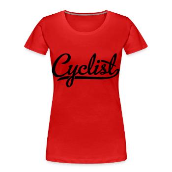 Cyclists - Women's Premium Organic T-Shirt - red - Front - Mia (176cm)