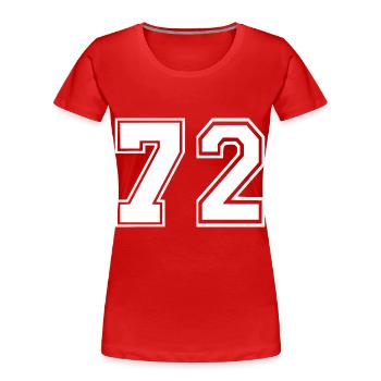 72 - T-shirt bio Premium Femme - rouge - Devant - Mia (176cm)