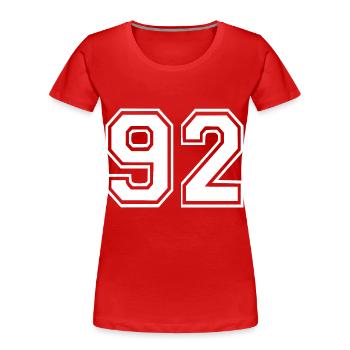 92 - T-shirt bio Premium Femme - rouge - Devant - Mia (176cm)