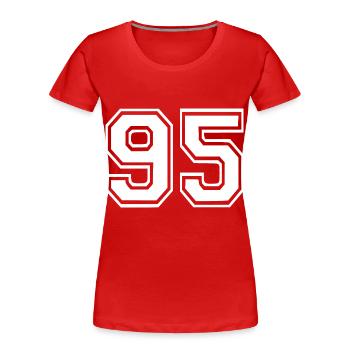 95 - T-shirt bio Premium Femme - rouge - Devant - Mia (176cm)