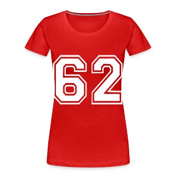 62 - T-shirt bio Premium Femme - rouge - Devant - Mia (176cm)