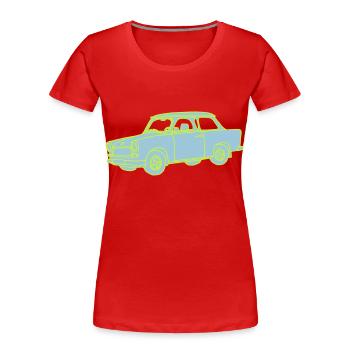 Voiture  2 - T-shirt bio Premium Femme - rouge - Devant - Mia (176cm)