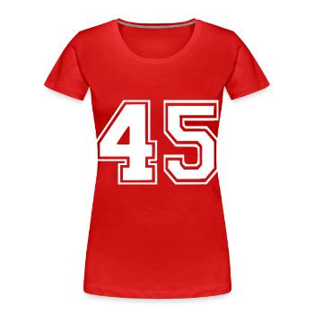 45 - Frauen Premium Bio T-Shirt - Rot - Vorne - Mia (176cm)
