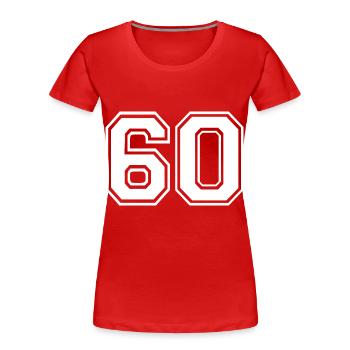 60 - Women's Premium Organic T-Shirt - red - Front - Mia (176cm)