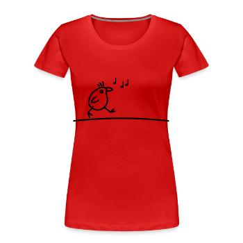 Singender Vogel - Frauen Premium Bio T-Shirt - Rot - Vorne - Mia (176cm)
