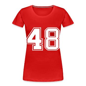 48 - T-shirt bio Premium Femme - rouge - Devant - Mia (176cm)