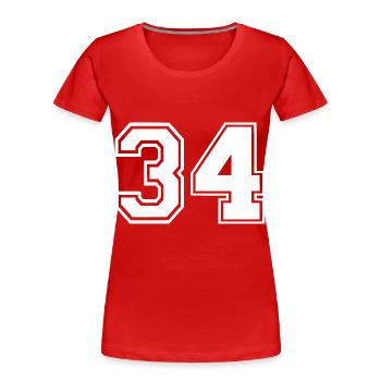 34 - T-shirt bio Premium Femme - rouge - Devant - Mia (176cm)
