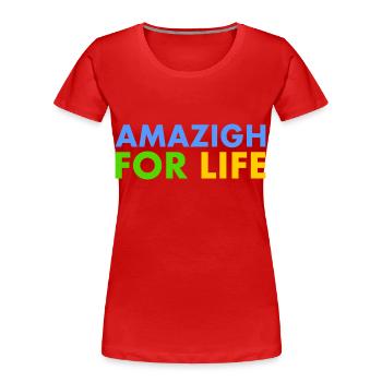 Amazigh for life - Frauen Premium Bio T-Shirt - Rot - Vorne - Mia (176cm)