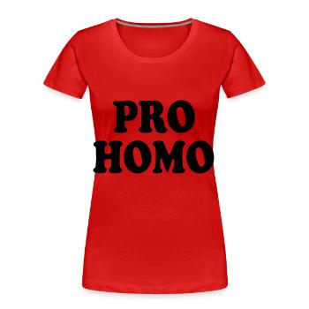 Pro homo - Frauen Premium Bio T-Shirt - Rot - Vorne - Mia (176cm)