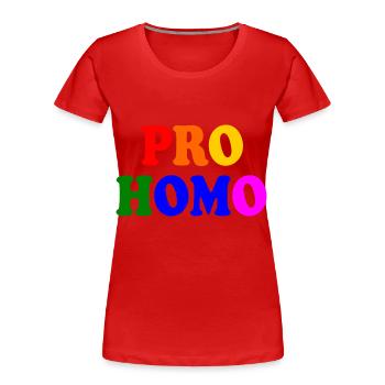 Pro homo - Frauen Premium Bio T-Shirt - Rot - Vorne - Mia (176cm)