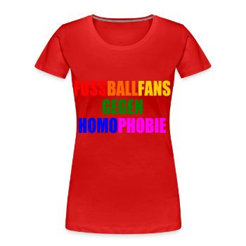 fans gegen homophobie - Frauen Premium Bio T-Shirt - Rot - Vorne - Mia (176cm)