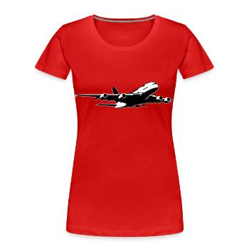 airplane Flugzeug A 380 (2 color) - T-shirt bio Premium Femme - rouge - Devant - Mia (176cm)