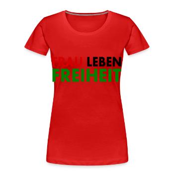 Frau leben freiheit - Frauen Premium Bio T-Shirt - Rot - Vorne - Mia (176cm)