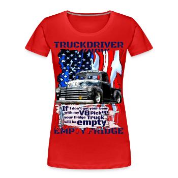 V8 Brummi liefert Kühlschrank kaltes Bier - Frauen Premium Bio T-Shirt - Rot - Vorne - Mia (176cm)
