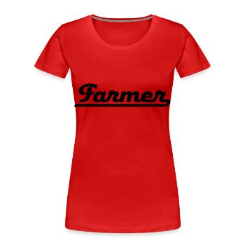 Farmer - Frauen Premium Bio T-Shirt - Rot - Vorne - Mia (176cm)